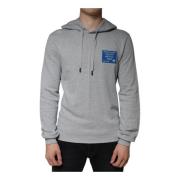 Grijze Katoenen Logo Hoodie Dolce & Gabbana , Gray , Heren