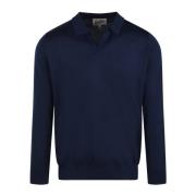 Merino Wol Polo Trui Fw24 MC2 Saint Barth , Blue , Heren