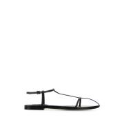 Stijlvolle zwarte leren sandalen Jil Sander , Black , Dames