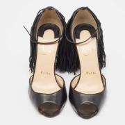 Pre-owned Leather sandals Christian Louboutin Pre-owned , Black , Dame...