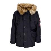 Zwarte Polarjas met capuchon Alpha Industries , Black , Heren