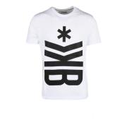 Katoen Spandex T-shirt Bikkembergs , White , Heren