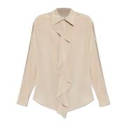 Zijden overhemd Victoria Beckham , Beige , Dames