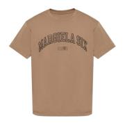 T-shirt met print MM6 Maison Margiela , Brown , Heren