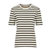 Gestreept katoenen T-shirt voor vrouwen Jil Sander , White , Dames