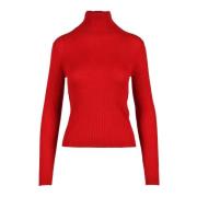 Zijde Wolmix Gebreide Top Max Mara Studio , Red , Dames