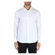 Slim Fit Stretch Stof Overhemd Daniele Alessandrini , White , Heren