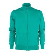 Heren Zip Pullover Sweater Cashmere Company , Green , Heren