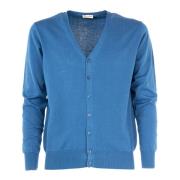 Geknoopte V-hals Heren Vest Cashmere Company , Blue , Heren