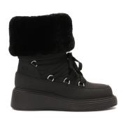 Zwarte sneeuwlaarzen met schapenwol Kazar , Black , Dames