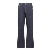 Blauwe Denim Jeans met Geborduurd Logo Off White , Blue , Heren