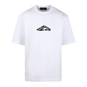 Icon Print Katoenen T-Shirt Fw24 Dsquared2 , White , Heren