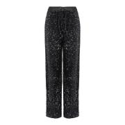 Zwarte Ciniglia Broek met Pailletten Emporio Armani , Black , Dames