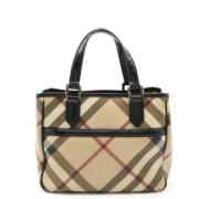 Pre-owned Leather handbags Burberry Vintage , Beige , Dames