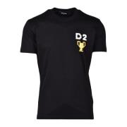 Katoenen T-shirt Dsquared2 , Black , Heren