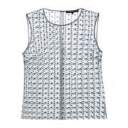 Mesh Mouwloze Top met Strass Luisa Cerano , Gray , Dames