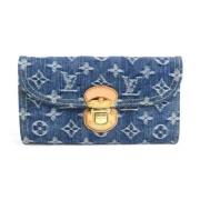 Pre-owned Denim wallets Louis Vuitton Vintage , Blue , Dames