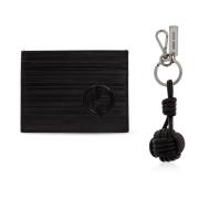 Set: kaarthouder en sleutelhanger Giorgio Armani , Black , Heren