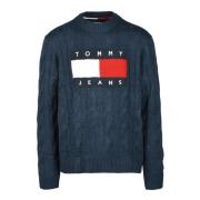 Casual Gebreide Trui Tommy Jeans , Blue , Heren