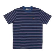 Gestreept Crew Neck Tee Shirt Carhartt Wip , Blue , Heren