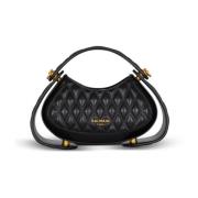 Kleine Jolie Madame tas in gewatteerd leer Balmain , Black , Dames