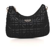 Gewatteerde Medium Tas met Kettingband Guess , Black , Dames