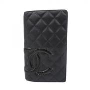 Pre-owned Canvas wallets Chanel Vintage , Black , Dames