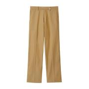 Beige Katoenen Broek Rechte Pijp Burberry , Beige , Heren