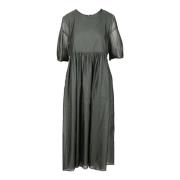 Zijde Polyester Jurk Max Mara , Gray , Dames