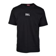 Katoenen T-shirt Diesel , Black , Heren