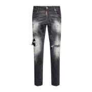 Zwarte Versleten Denim Jeans Dsquared2 , Black , Heren