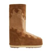 Westerse Stijl Suède Geborduurde Laarzen Moon Boot , Brown , Dames