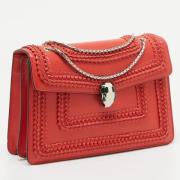 Pre-owned Leather shoulder-bags Bvlgari Vintage , Red , Dames