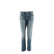 Slim Fit Blauwe Jeans Diesel , Blue , Heren