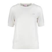 Merino Katoen Blend Trui Sun68 , White , Dames