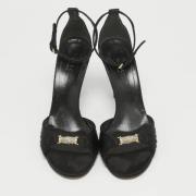 Pre-owned Satin sandals Gucci Vintage , Black , Dames