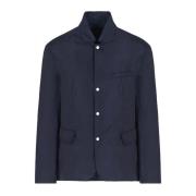 Blauwe Gewatteerde Rits Blazer Jas Armani Exchange , Blue , Heren