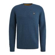 Ronde Hals Katoen Mouline T-shirt PME Legend , Blue , Heren