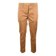 Katoen Elastaan Broek Dondup , Brown , Dames