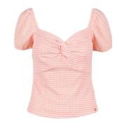 Stijlvolle Top met Polyester en Spandex Guess , Pink , Dames