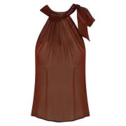 Bruine Viscose Gedrapeerde Top Philosophy di Lorenzo Serafini , Brown ...