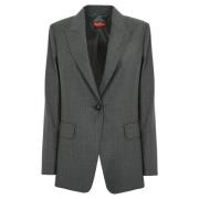 Grijze Wollen Blazer Pinstripe Patroon Max Mara Studio , Gray , Dames