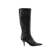 Pre-owned Leather boots Sergio Rossi Pre-owned , Black , Dames