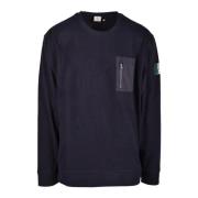 Militaire Stijl Katoenen Sweater Aeronautica Militare , Blue , Heren