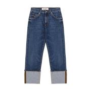 Donkere Wassing Denim Klassieke Jeans Roy Roger's , Blue , Dames