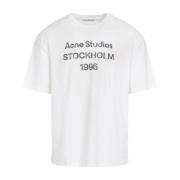 Logo T-shirt in Dusty White Acne Studios , White , Heren