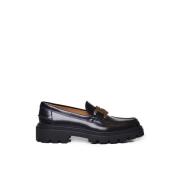 Zwarte Lug Loafers Leren Schoenen Tod's , Black , Dames