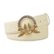 Leren Riem Pinko , Beige , Dames