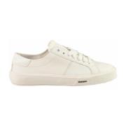 Leren Sneakers met Rubberen Zool Diesel , White , Dames