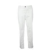 Katoen Elastaan Broek Eleventy , White , Heren